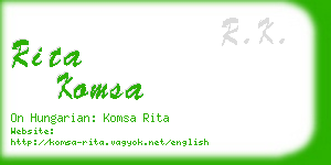 rita komsa business card